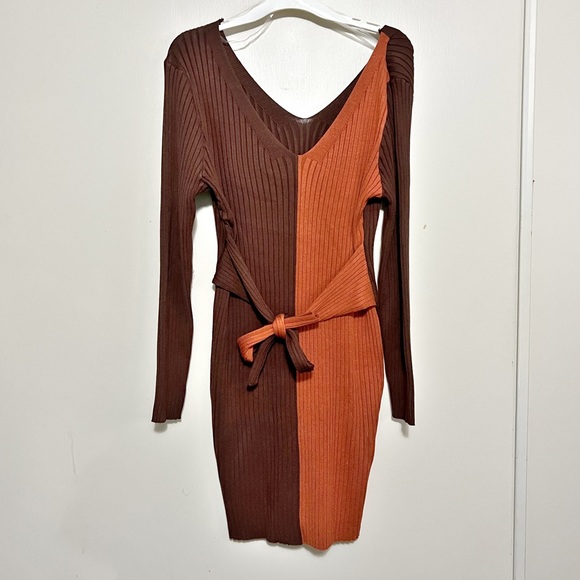 Fashion Nova Autumn Falls Sweater Mini Dress 2X NWT - Picture 2 of 9